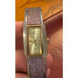 Women's Silver Tone Charming Charlie Bangle Bracelet Watch